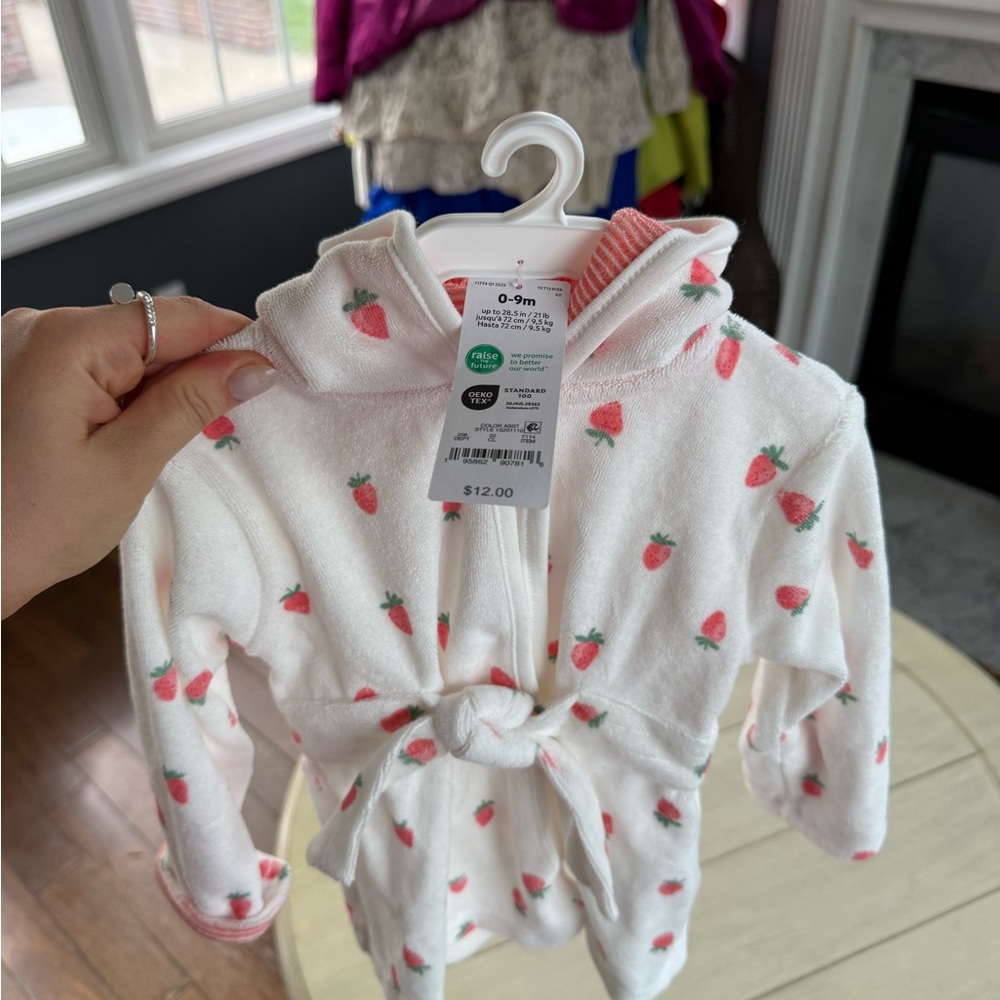 Carter’s Strawberry Print Baby Robe 0-9 M